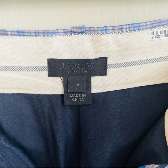 J. Crew Silk Blue Plaid Wide Leg Pant - Picture 6 of 8